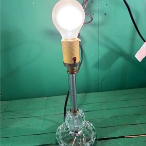 Table Lamp with Clear Base and Gold Accent